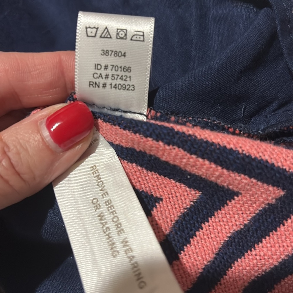 NWT LOFT SZ 8 Pink & Navy Chevron Riviera  Shorts - Picture 8 of 8